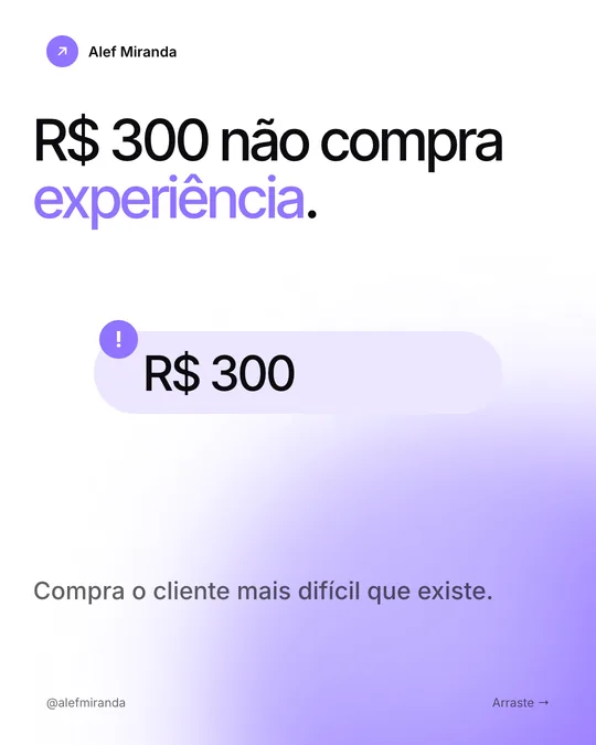 Slide 2 do carrossel "Cobrar barato no começo é cilada", de @alefmiranda