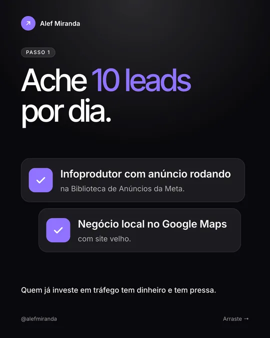 Slide 3 do carrossel "Plano diário de 5 passos pra chegar em R$ 10 mil por mês como designer", de @alefmiranda